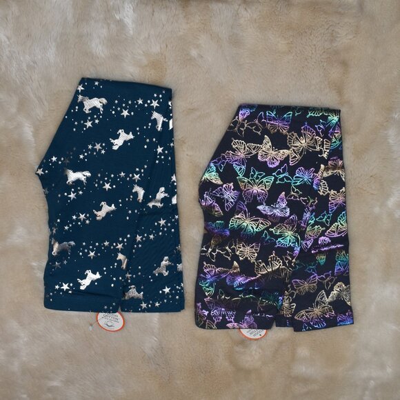 Girls Leggings Size 7/8 Butterfly Horse Unicorn Print - Picture 3 of 7